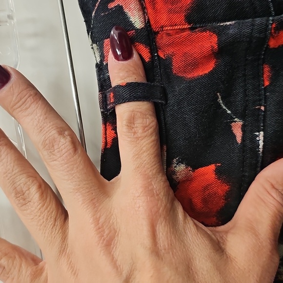 St. John, Sport, Black, Rose, Red, Floral, Pants, Cotton, Casual, Spring, Office - Picture 8 of 8